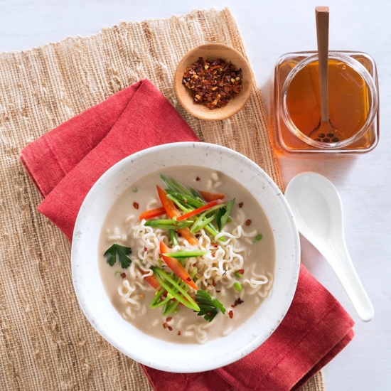 Creamy Honey Ramen Noodles cropped